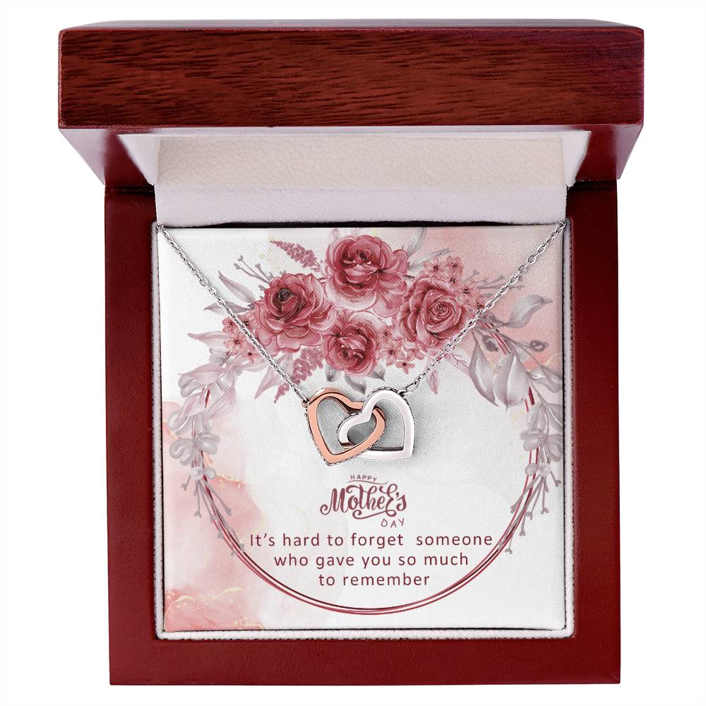 Happy Mother'S Day Gift Necklace With A Message Card Interlocking Hearts Necklace