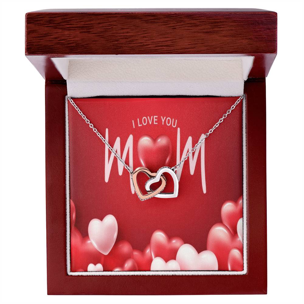 To My Lovely Mom Interlocking Hearts Necklace