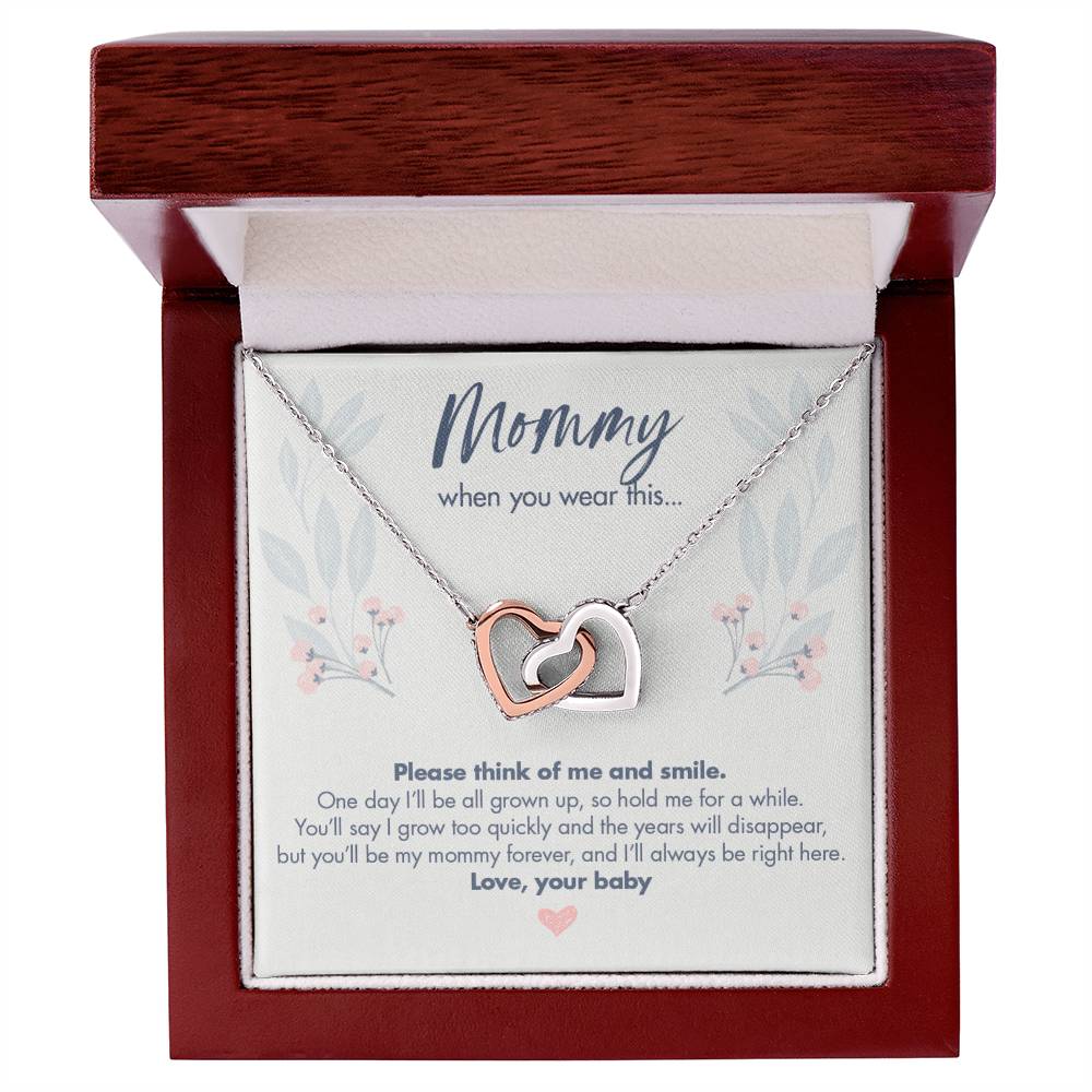 Gift From Baby To Mommy With - Mommy When You Wear This Necklace Interlocking Hearts Necklace