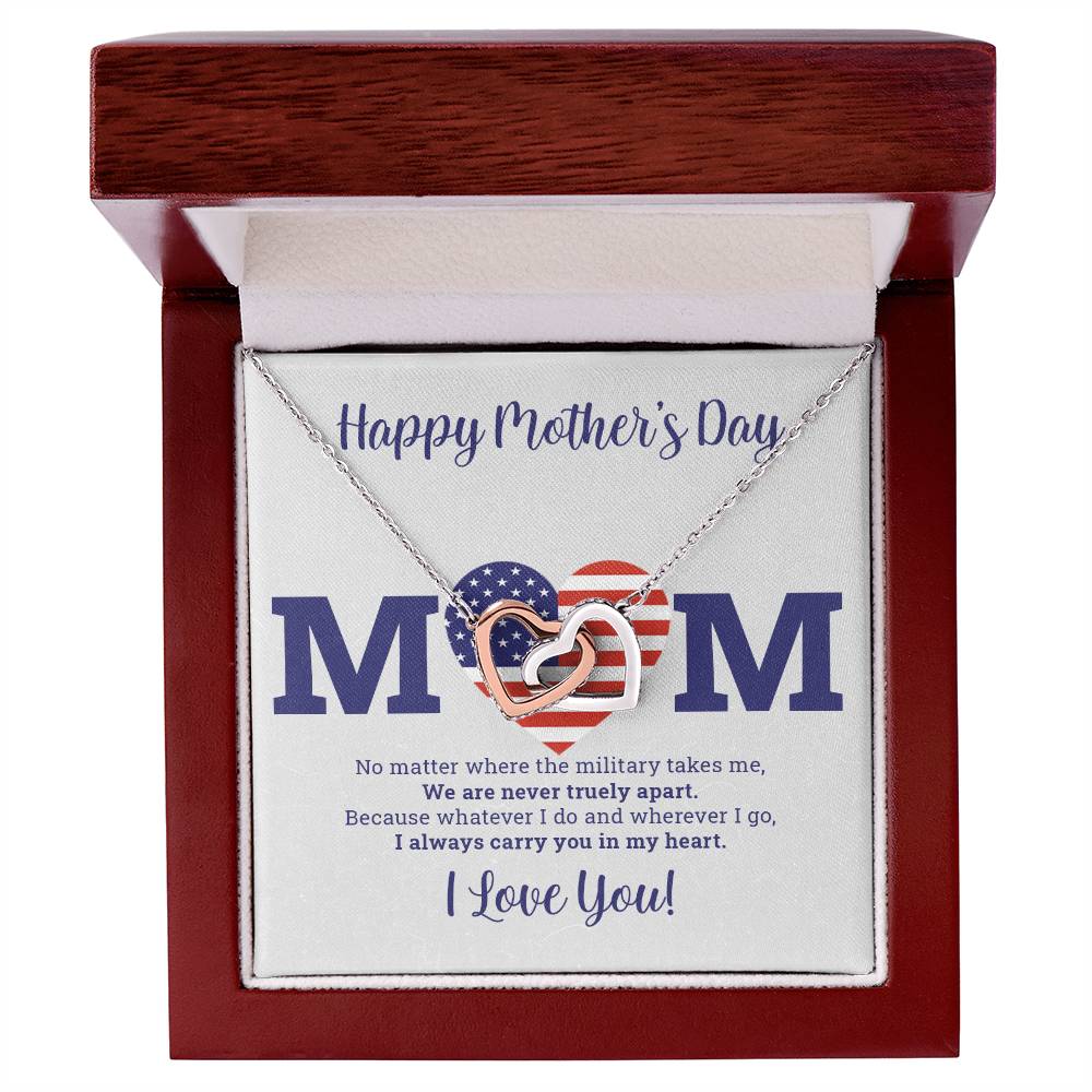 To My Mom - I Love You Message - Tmm03 Interlocking Hearts Necklace