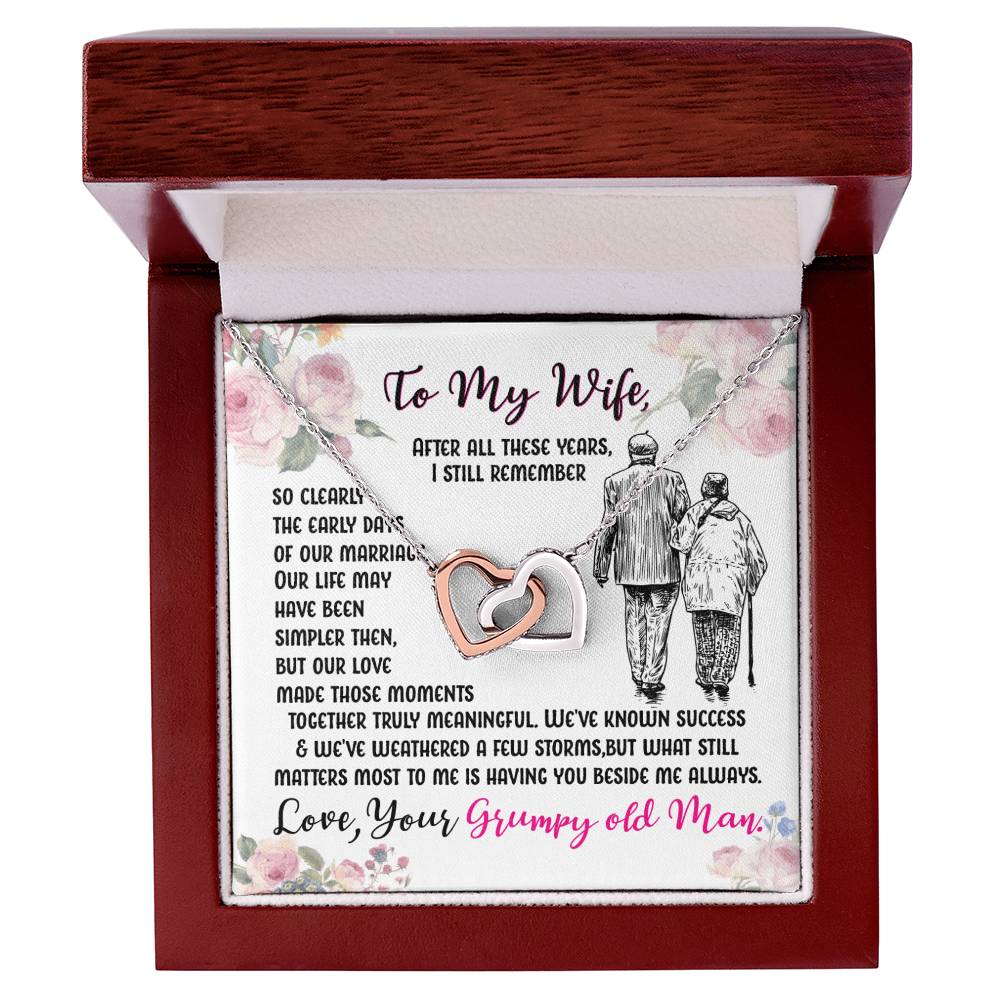 Gift For Wife - Interlocking Heart Necklace Interlocking Hearts Necklace