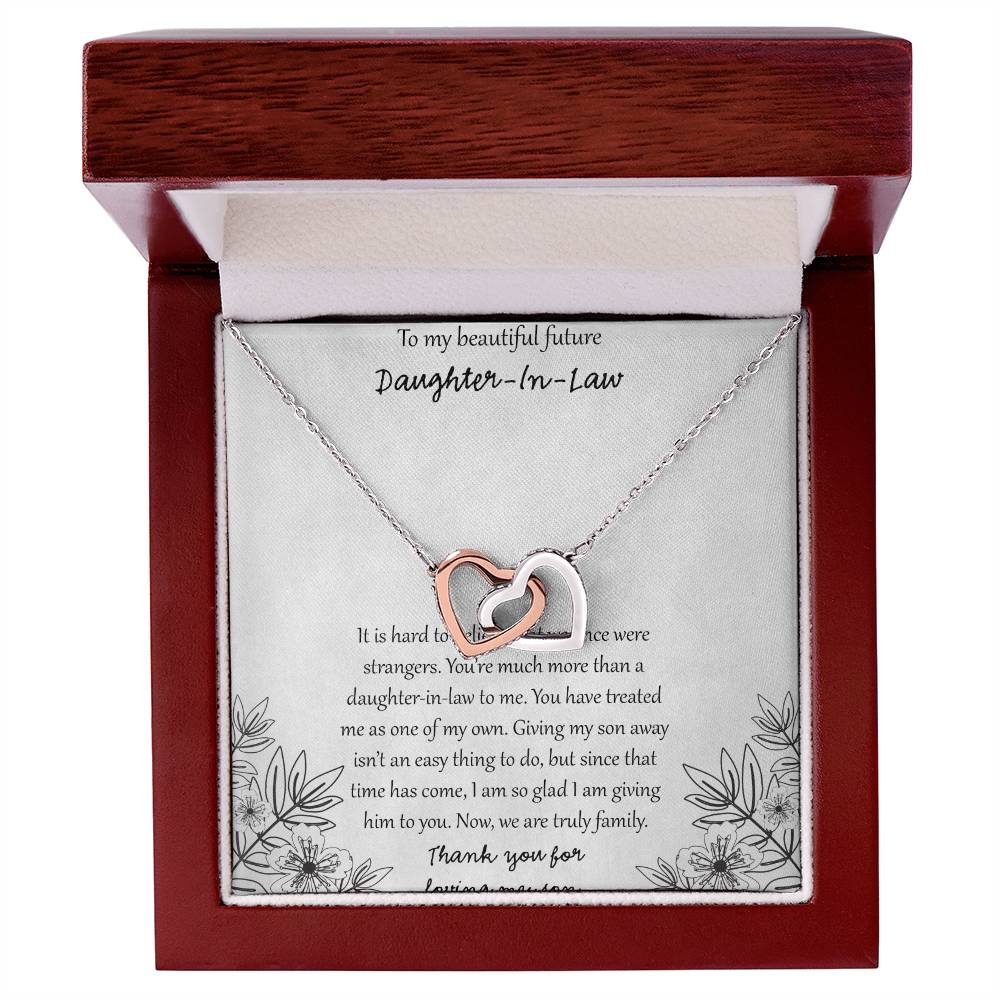 To My Beautiful Future Daughter In Law Interlocking Hearts Necklace