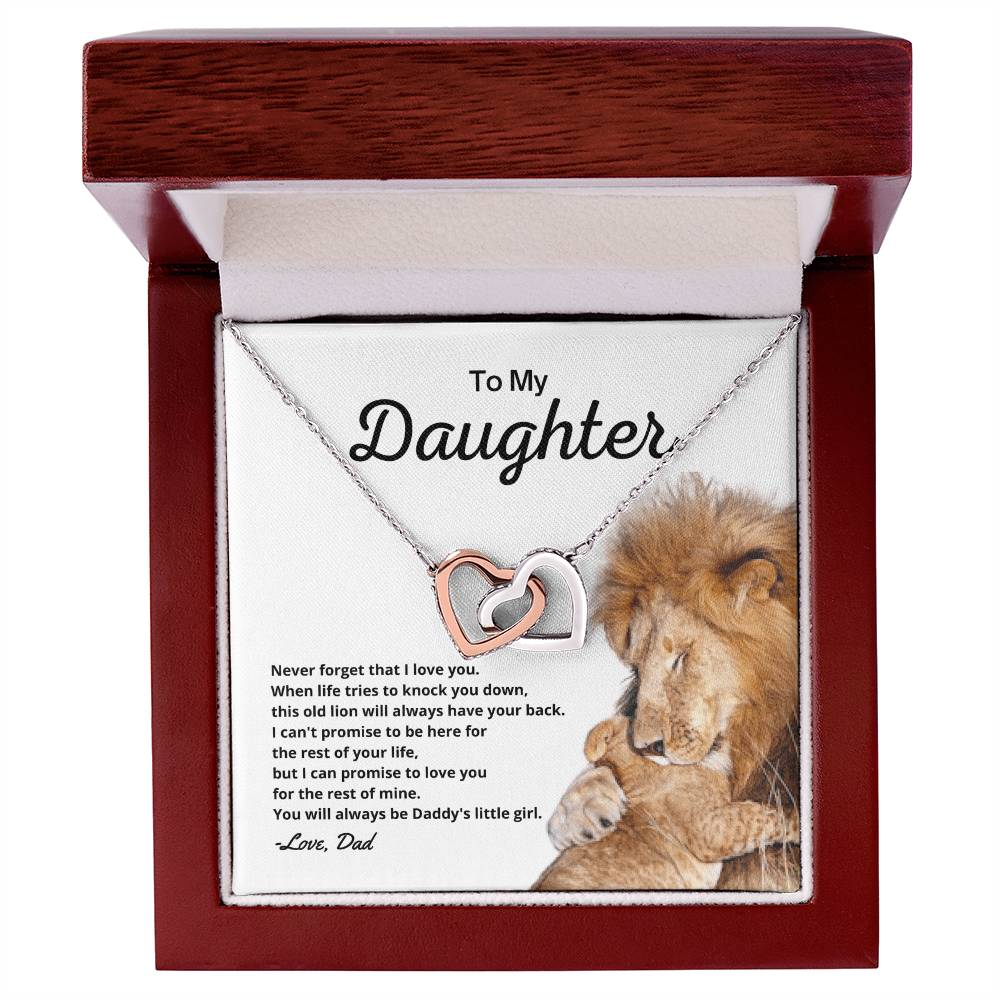 To My Daughter - Necklace Gift Set Interlocking Hearts Necklace