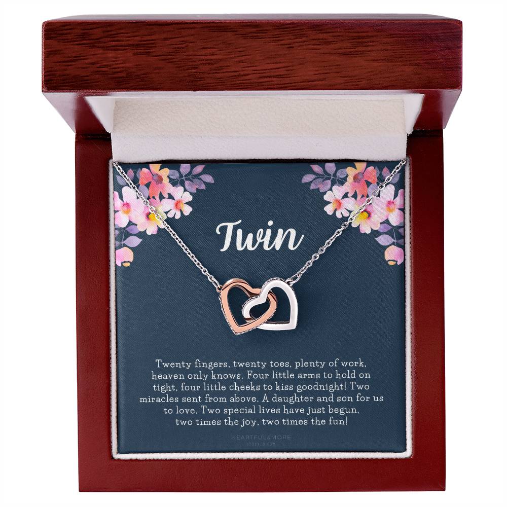 Mom Of Twins Gift Jewelry For Mother Of Twins Parents Of Twins Best Gift For New Mom Of Twins Birthday Gift For Mom Of Twins Necklace Interlocking Hearts Necklace