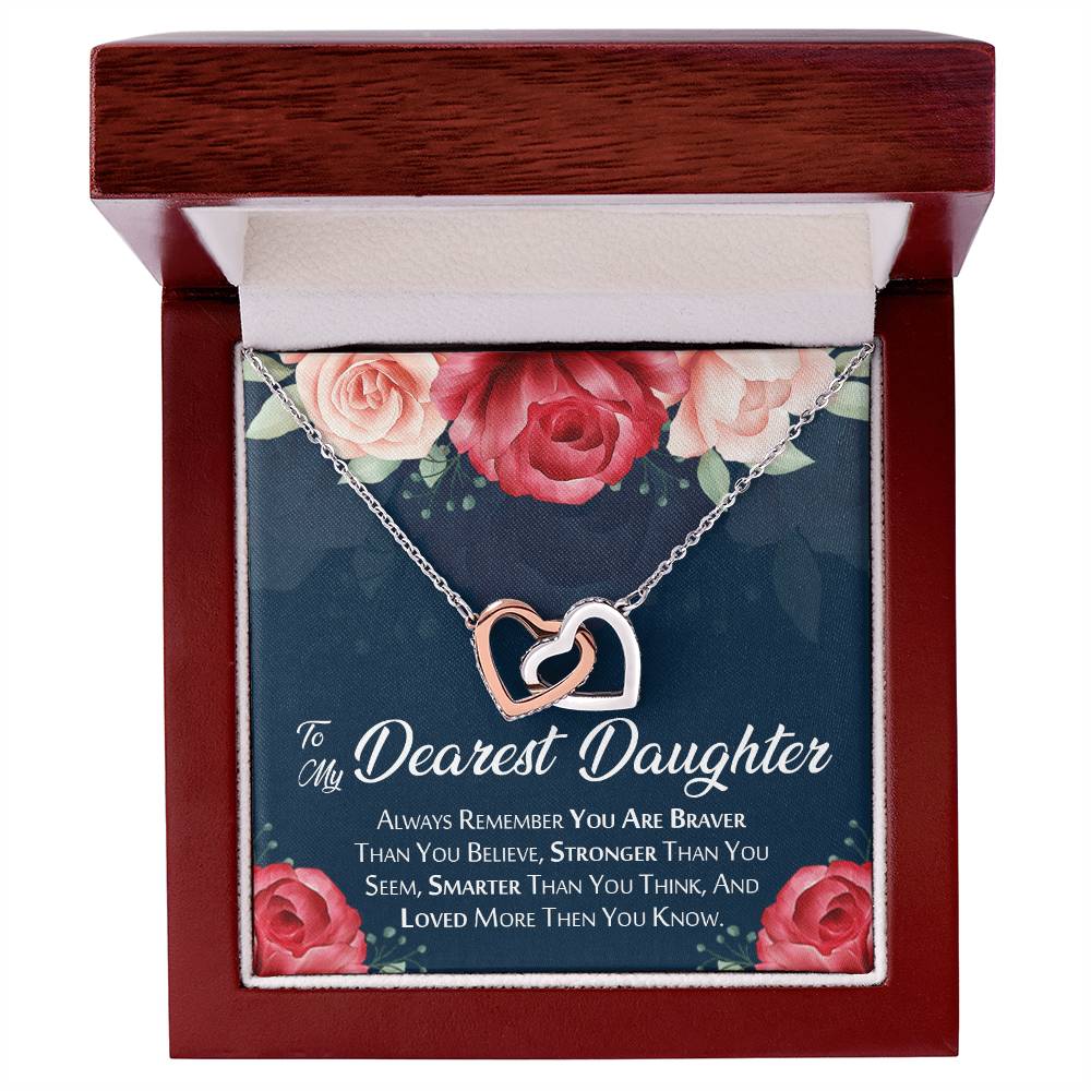 Best Gift For Daughter Always Remember You Are Breaver Interlocking Hearts Necklace