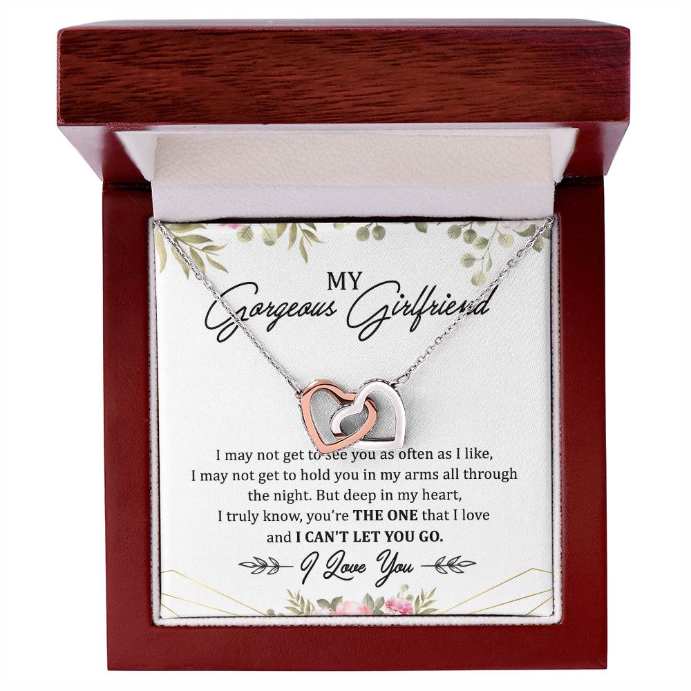My Gorgeous Girlfriend Interlocking Hearts Necklace Message Card