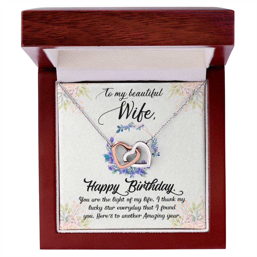 Birthday Gift For Her - Light Of My Life Necklace Interlocking Hearts Necklace