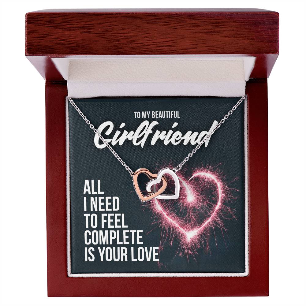 Two Hearts Necklace - Gorgeous Gift For Girlfriend Interlocking Hearts Necklace