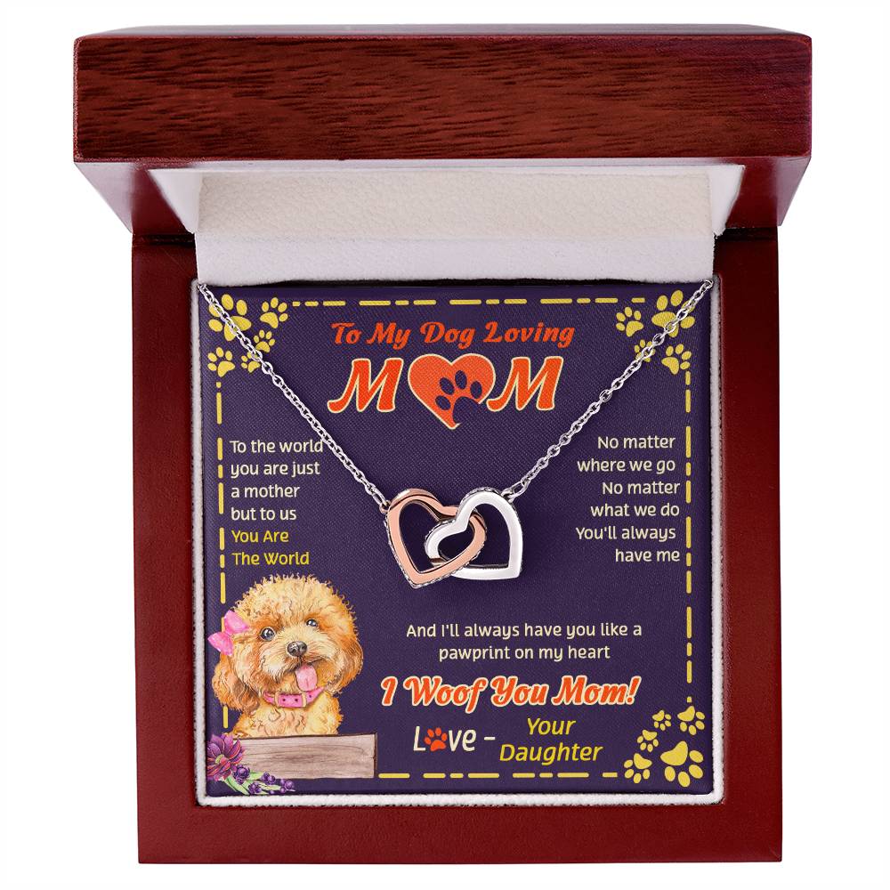 To My Mom - You Are The World - Necklace Interlocking Hearts Necklace