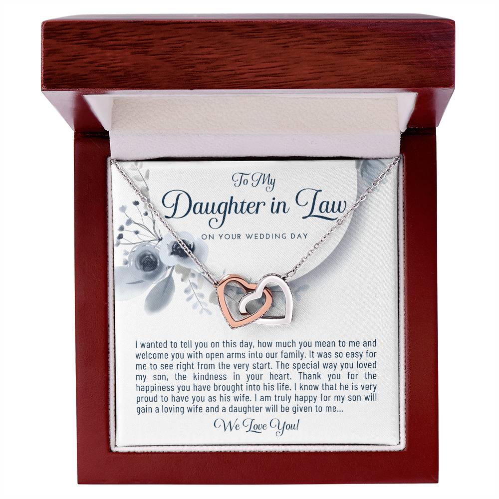 Daughter In Law Gift From Mother In Law Bride Gift From Mother Of The Groom Wedding Day Gift Bride Necklace Gift Welcome Jewelry Gift Interlocking Hearts Necklace