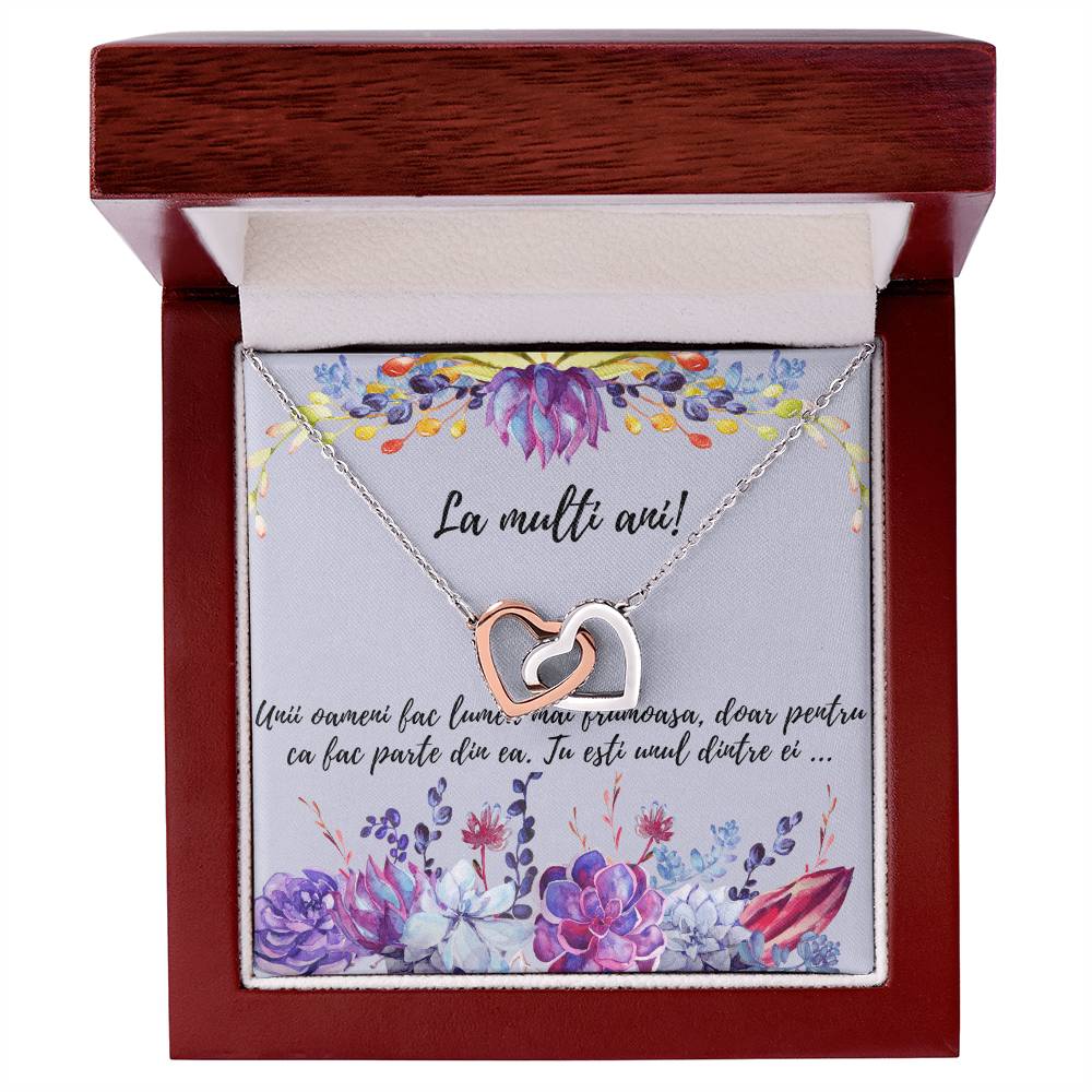 Unii Oameni Fac Lumea Mai Frumoasă Doar Pentru Că Fac Parte Din Ea! Interlocking Hearts Necklace