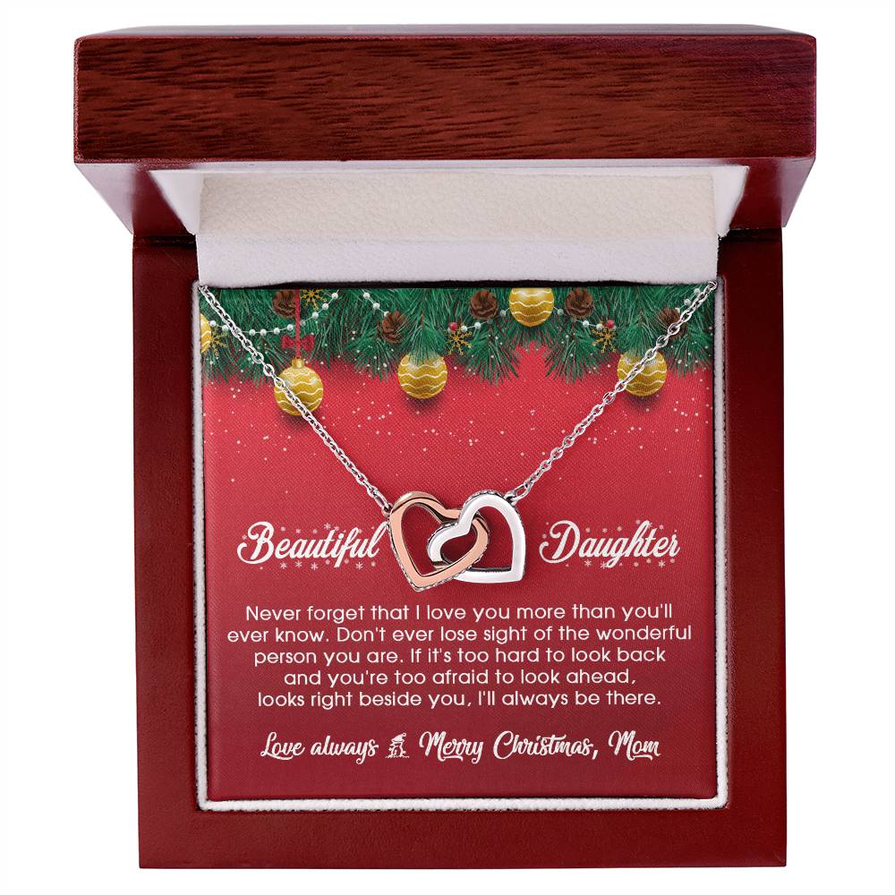 I Will Always Be There With You In Christmas - Interlocking Hearts Necklace