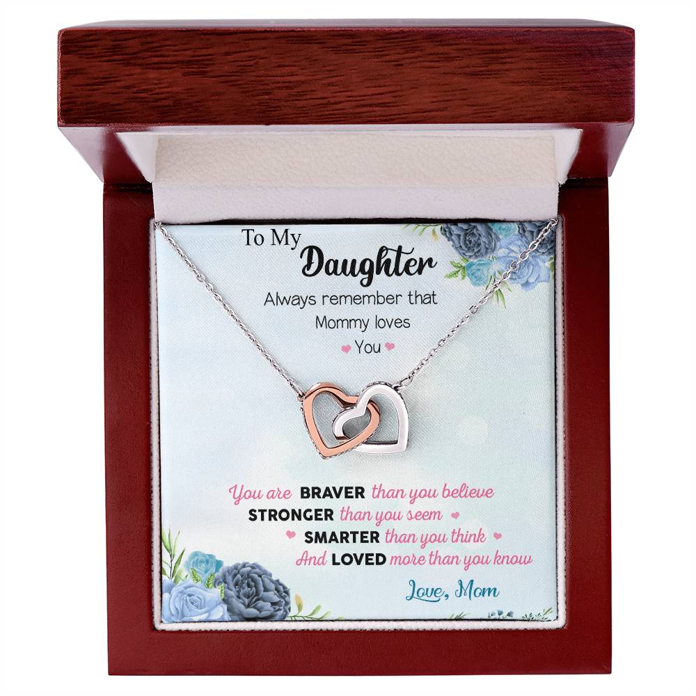 To My Daughter - Interlocking Hearts Necklace