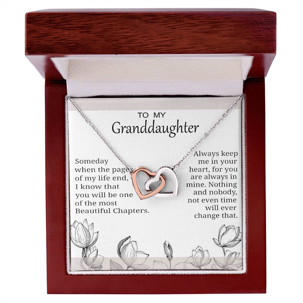 To My Granddaughter - Interlocking Heart Necklace Interlocking Hearts Necklace