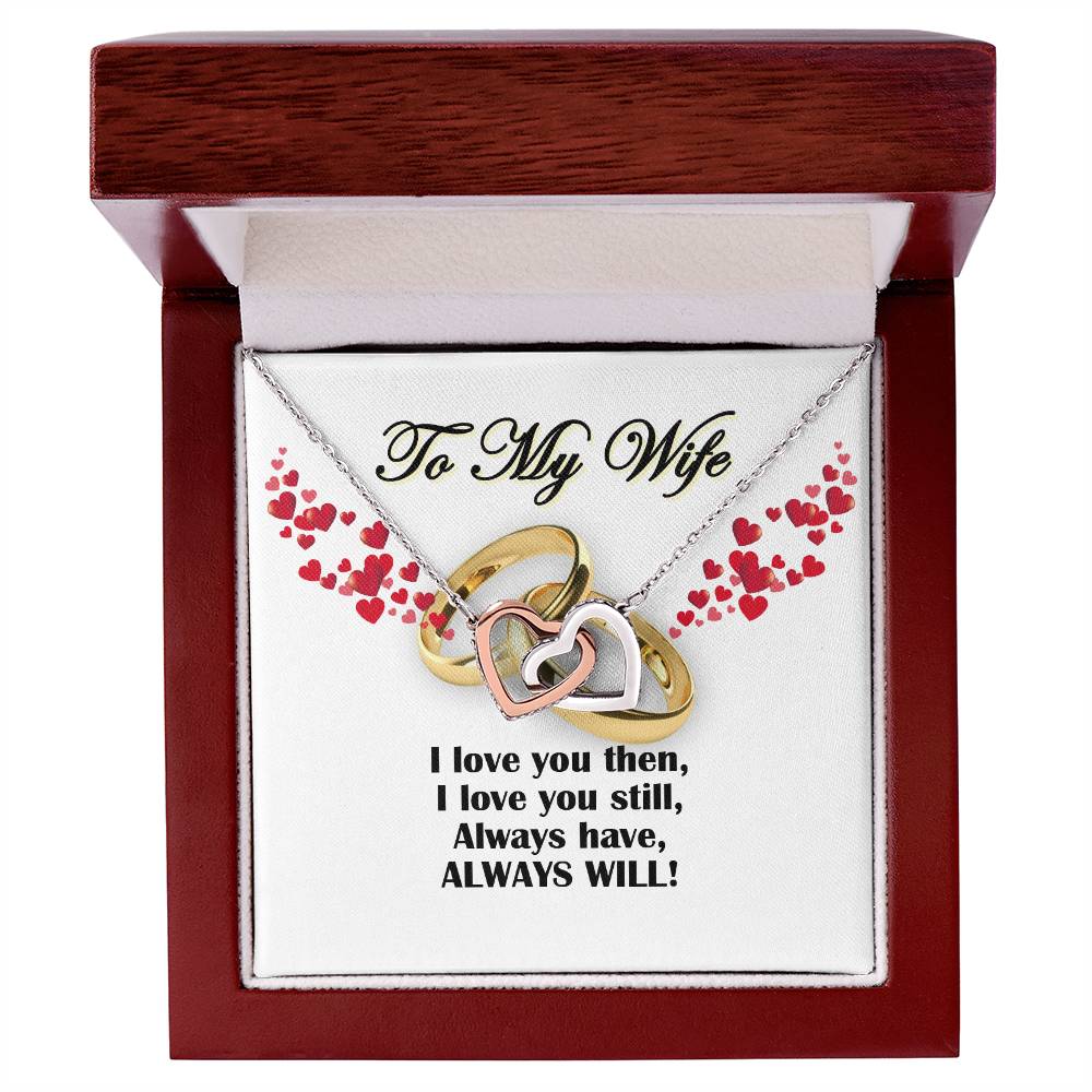 To My Wife - I Love You Forever - Perfect Gift For Wife - Tmfw26 Interlocking Hearts Necklace