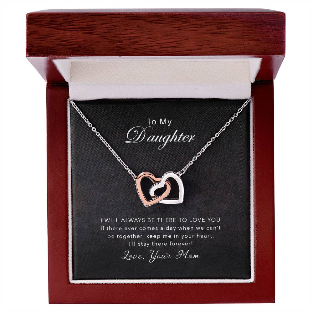 To My Daughter - Keep Me In Your Heart - Necklace Interlocking Hearts Necklace