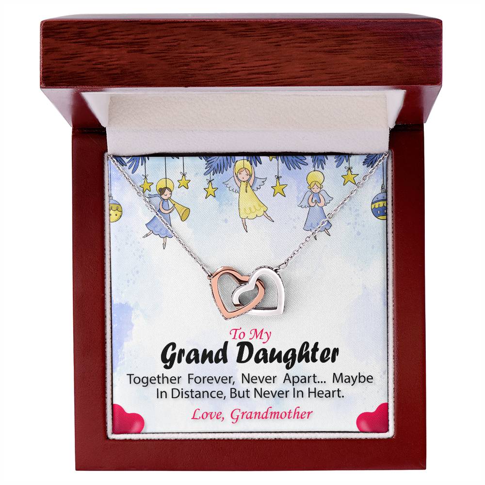 To My Granddaughter - Together Forever Necklace Interlocking Hearts Necklace