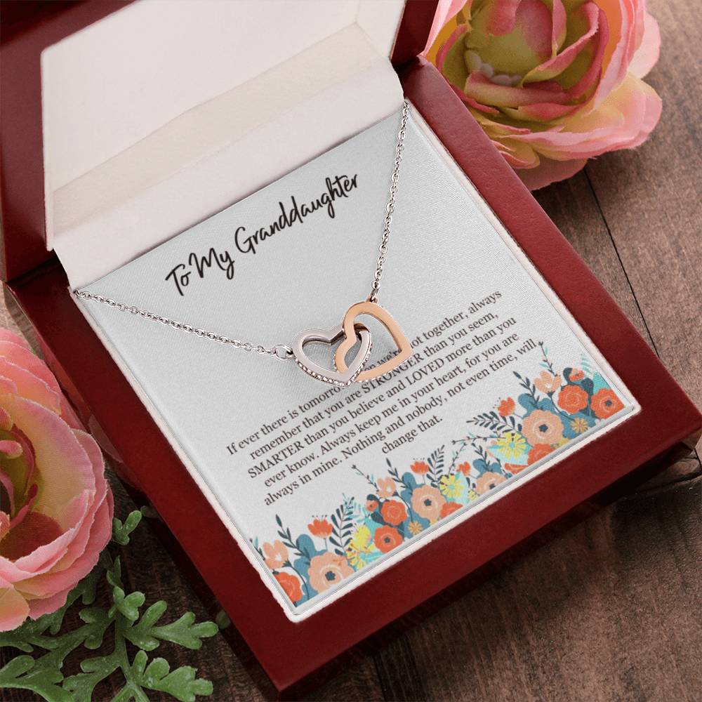 To My Granddaughter Interlocking Hearts Necklace
