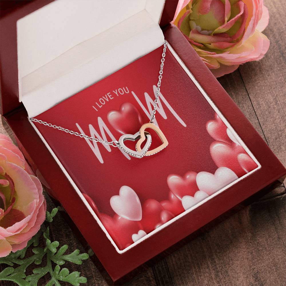 To My Lovely Mom Interlocking Hearts Necklace