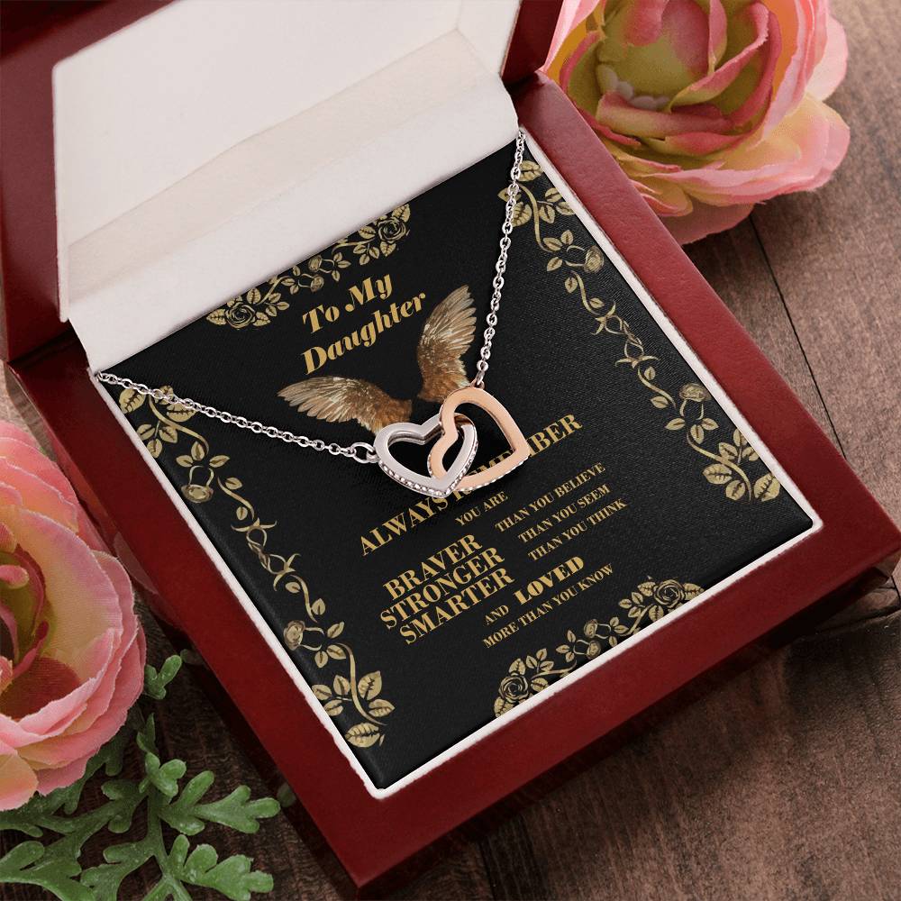 To My Daughter - Interlockinh Heart Necklace. Interlocking Hearts Necklace