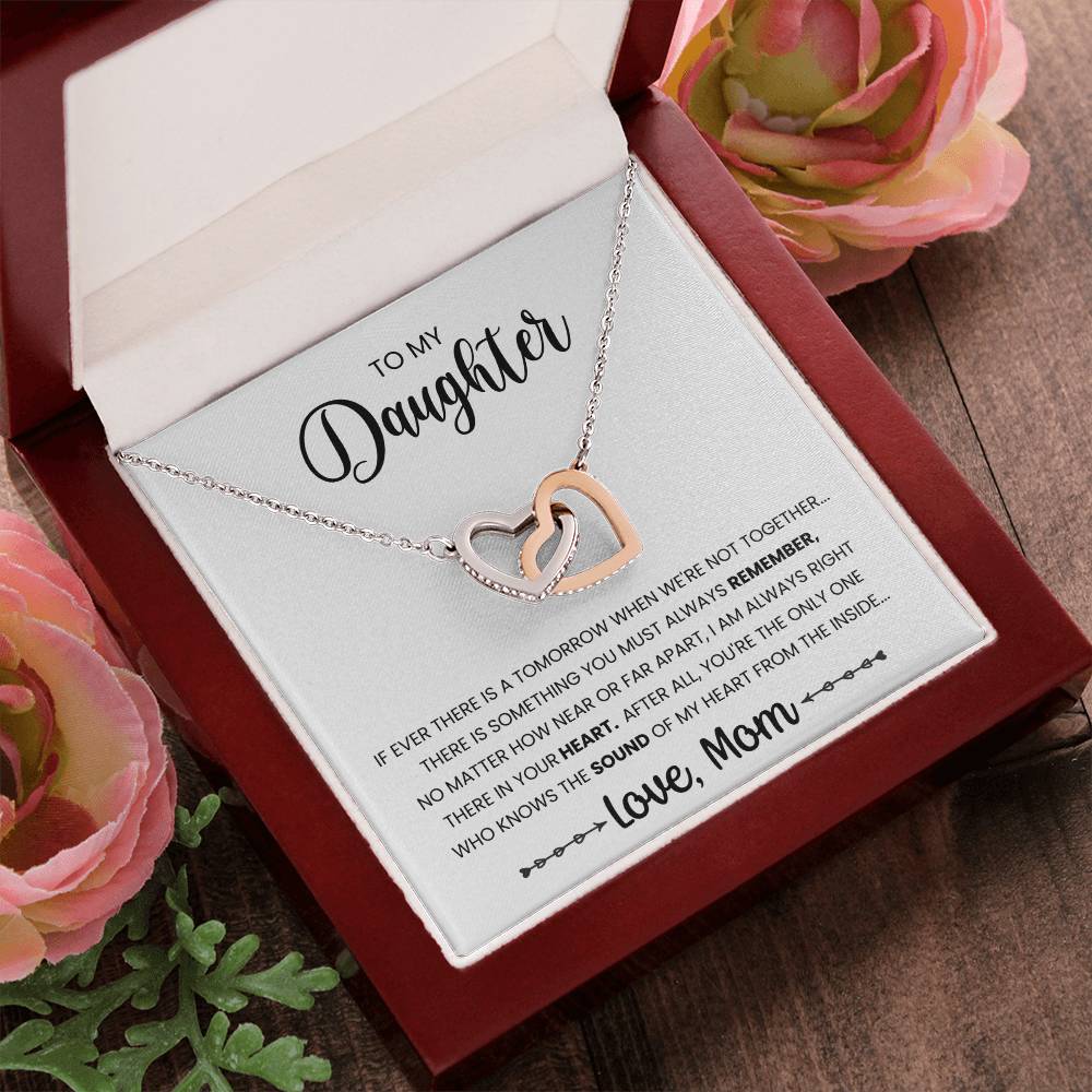 My Daughter- You Are The Only One Interlocking Hearts Necklace