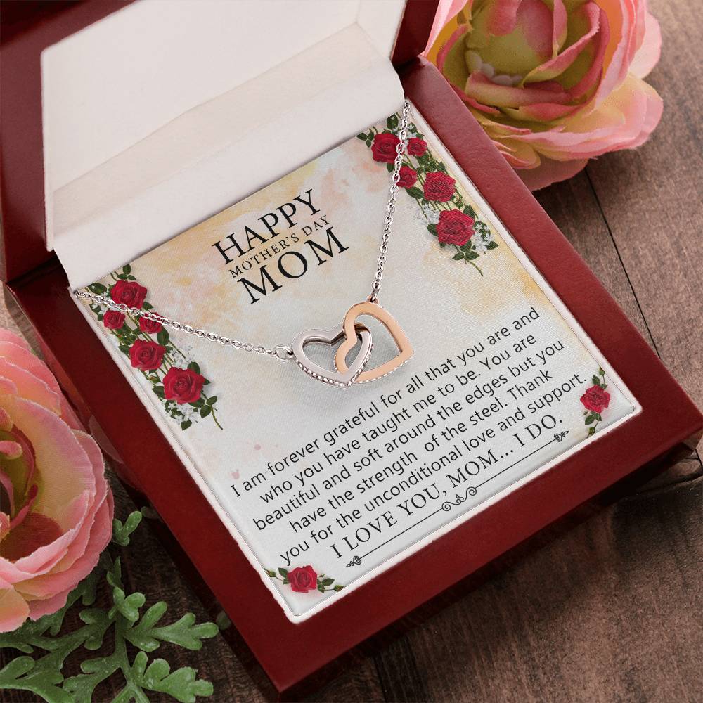 Gift For Mom Birthday Interlocking Hearts Necklace