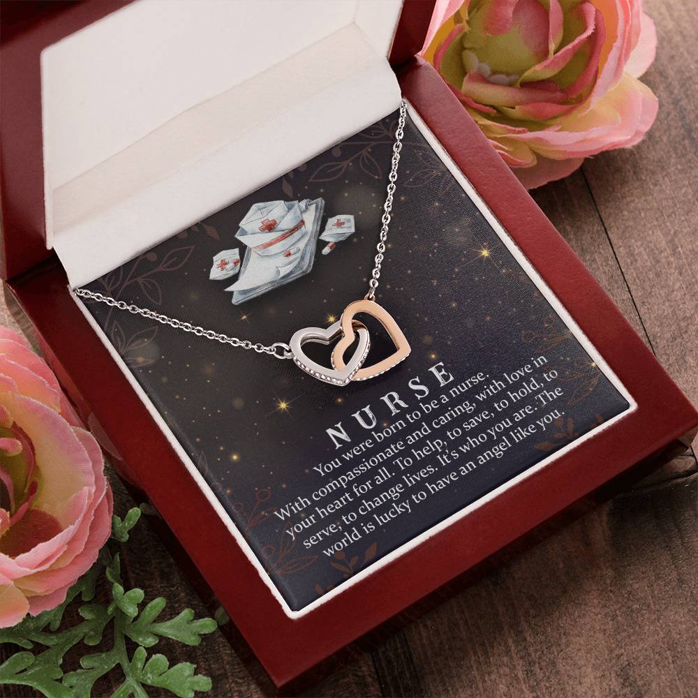 Interlocking Hearts Necklace Nurse Graduation Gift Nurse Gift Nurse Necklace Future Nurse Gift Gift For Nurse
