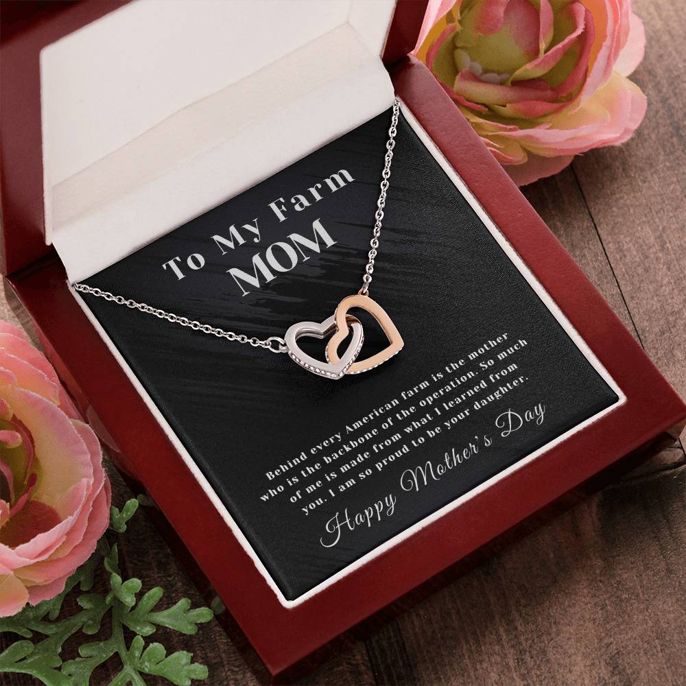 Farm Mom - Interlocking Hearts - Mother'S Day Interlocking Hearts Necklace