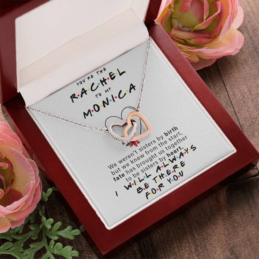 To My Best Friend You'Re The Rachel To My Monica Gift For Best Friend Christmas Gift For Best Friend Bff Necklace Friends Tv Show Interlocking Hearts Necklace