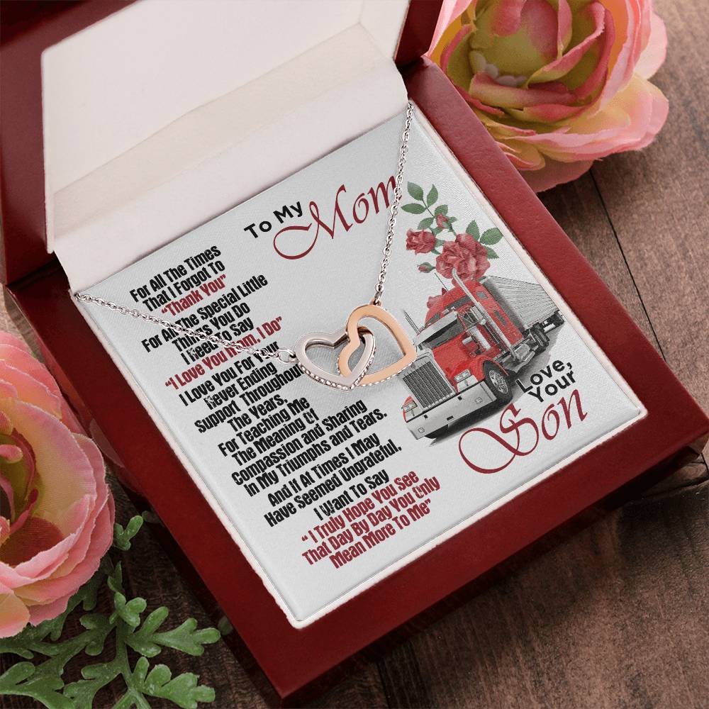 Trucker'S Mom- Interlocking Heart Necklace Interlocking Hearts Necklace