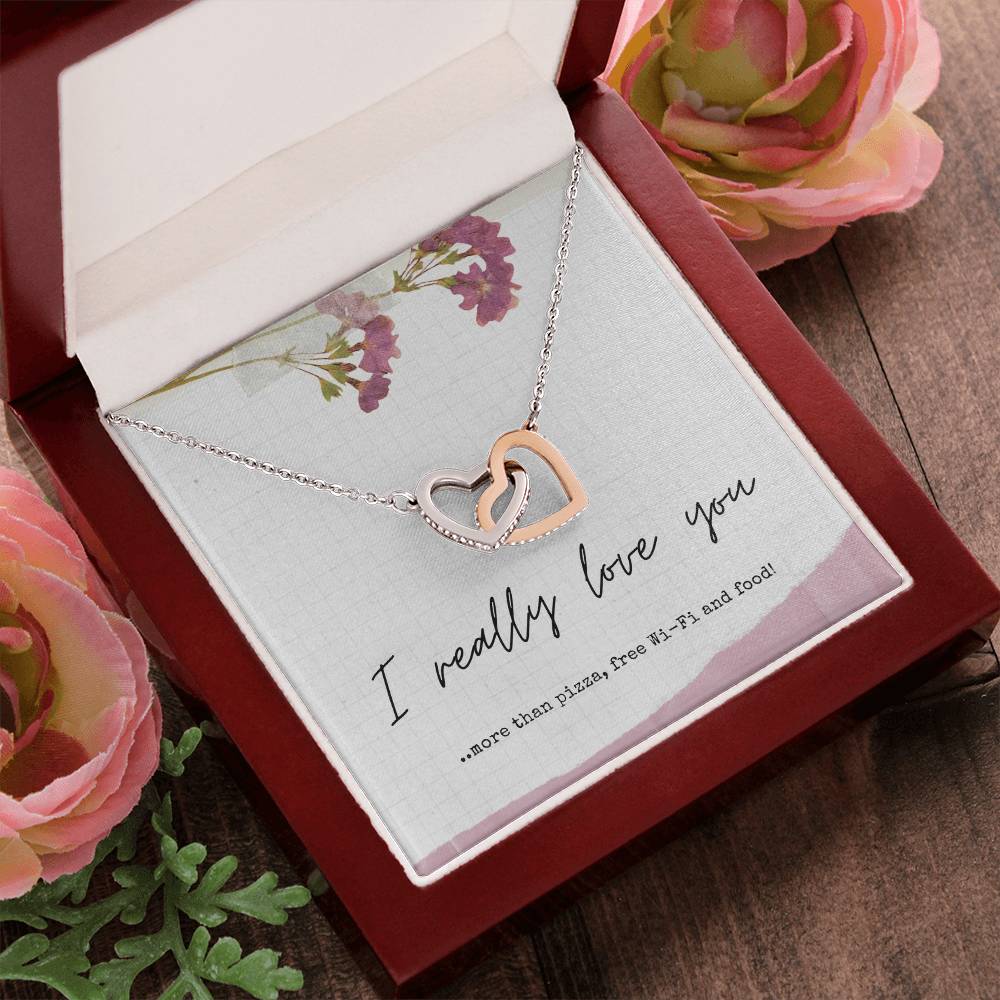 Gift For Girlfriend - Gift For Wife - Gift For Partner - Interlocking Hearts Necklace