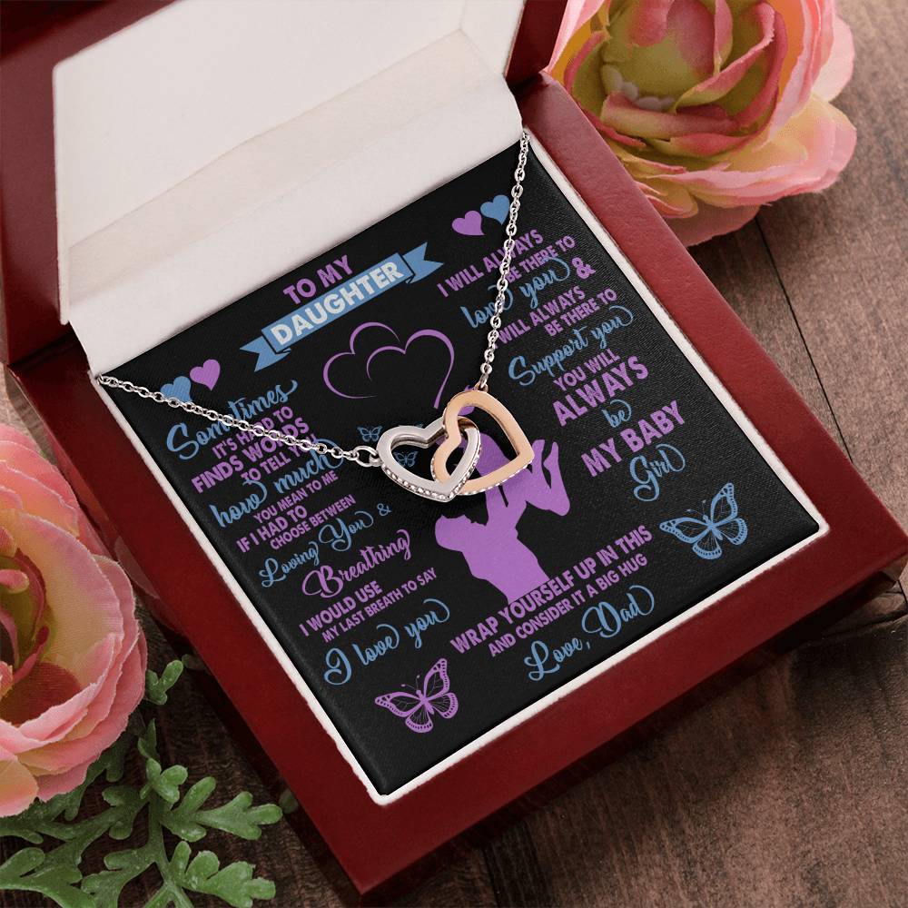 Gift For Daughter Interlocking Hearts Necklace