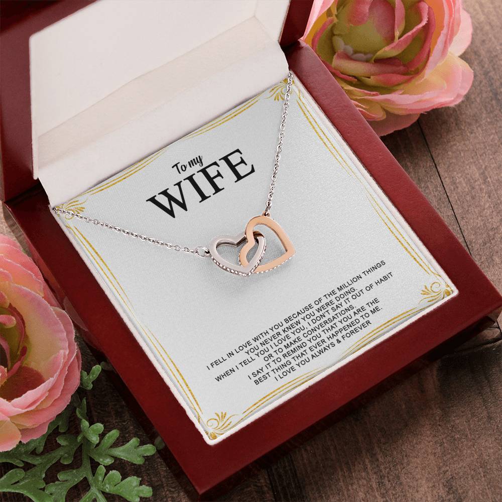 Interlocking Hearts Necklace For Your Wife