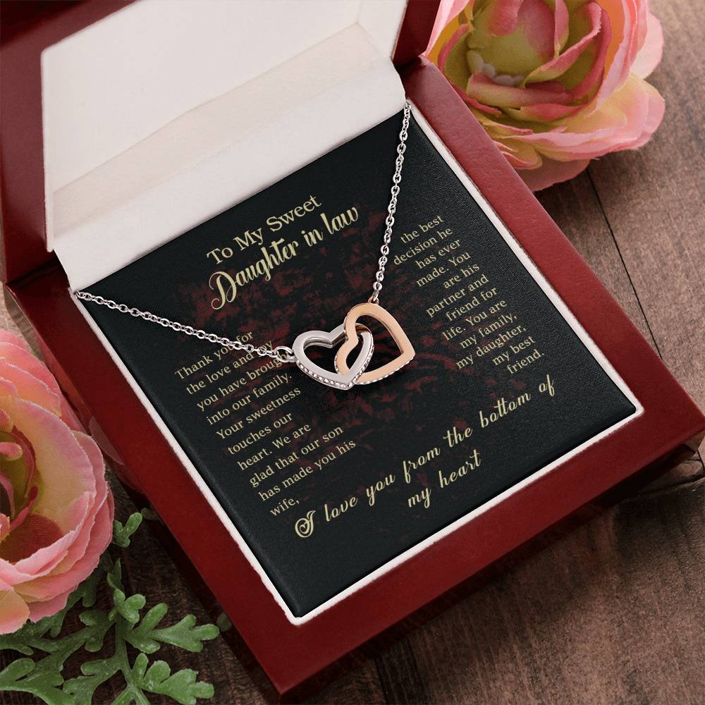 Heart Interlocked Daughter In Law Gift Interlocking Hearts Necklace