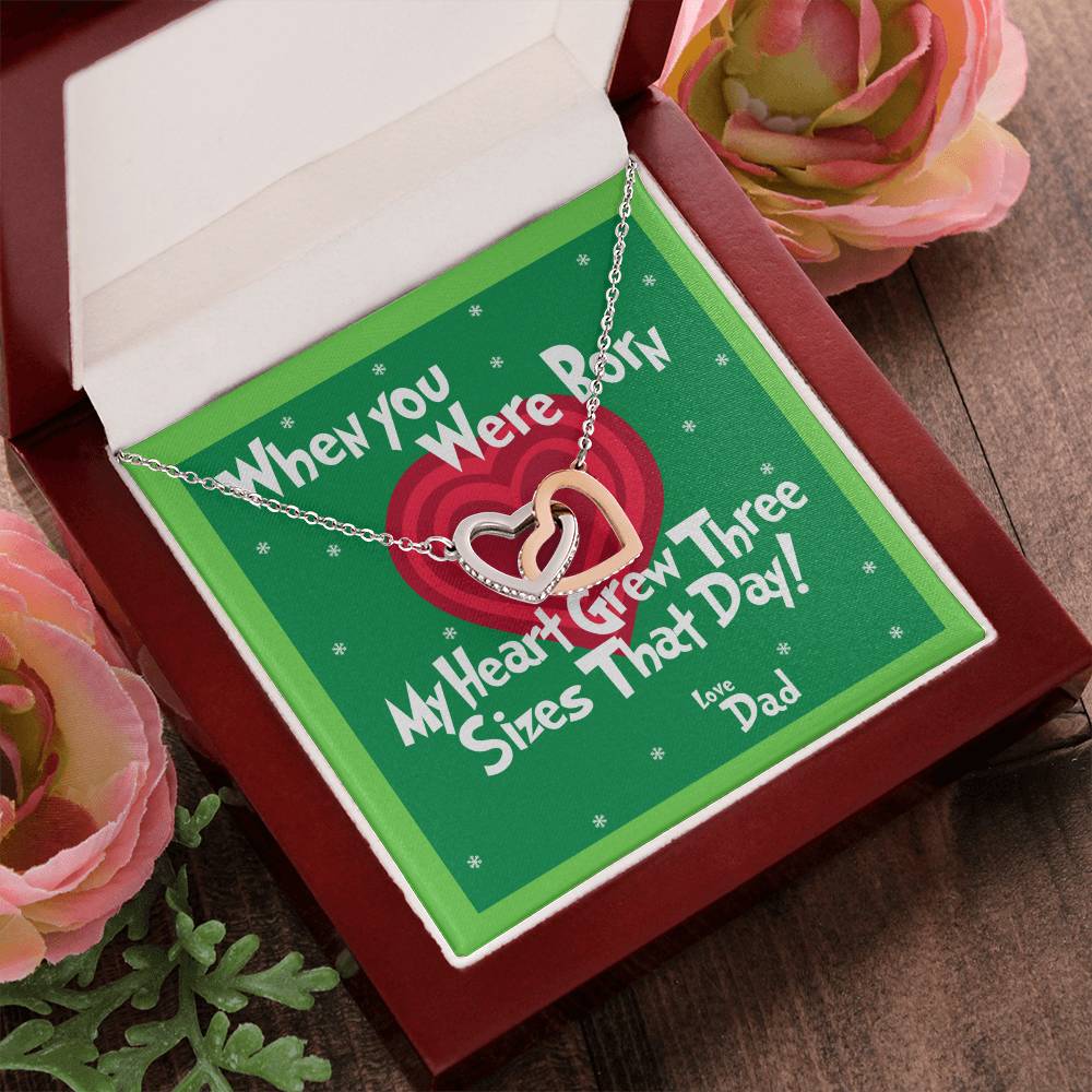 My Heart Grew Three Sizes Interlocking Hearts Necklace