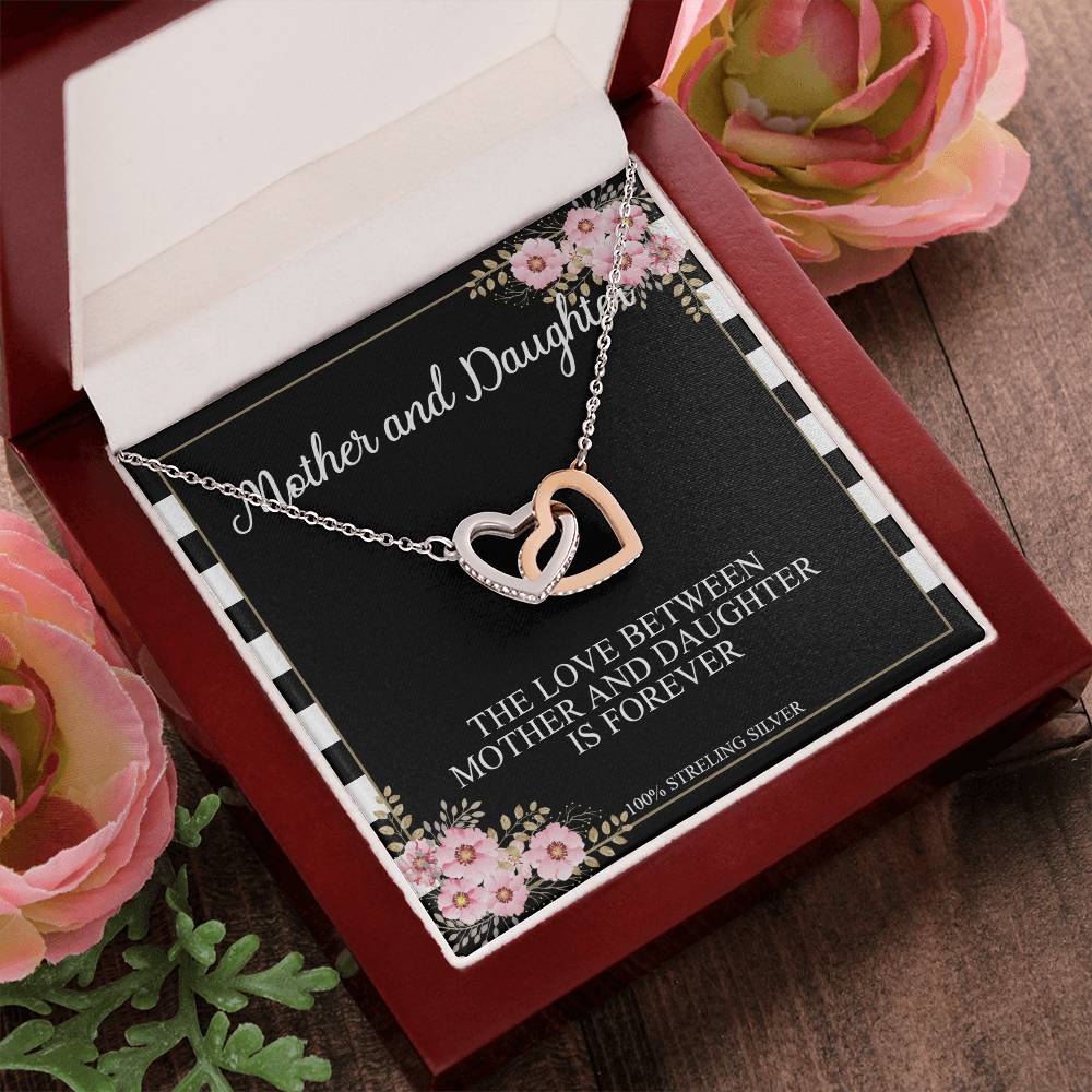 Mother And Daughter Love - Princess Love For Mom - Mother Love For Daughter Interlocking Hearts Necklace