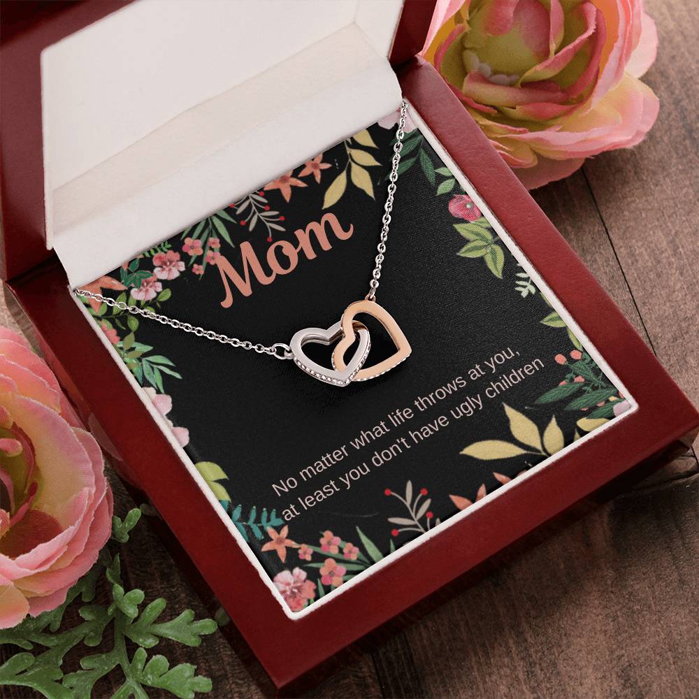 Funny Mom Necklace Interlocking Hearts Necklace