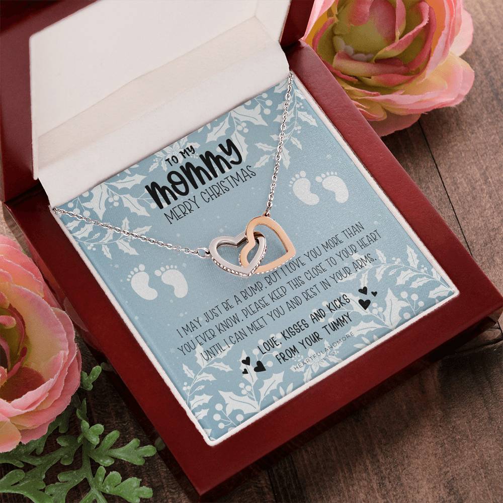 New Mom Christmas Pregnant Wife Christmas Gift Christmas Gift For Pregnant Wife Jewelry For Pregnant Wife Expecting Wife Christmas Interlocking Hearts Necklace