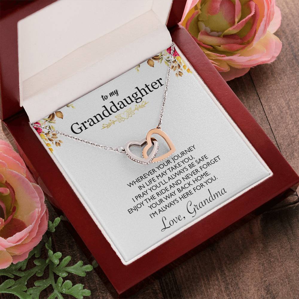 To My Granddaughter - Interlocking Heart Necklace - So6 Interlocking Hearts Necklace