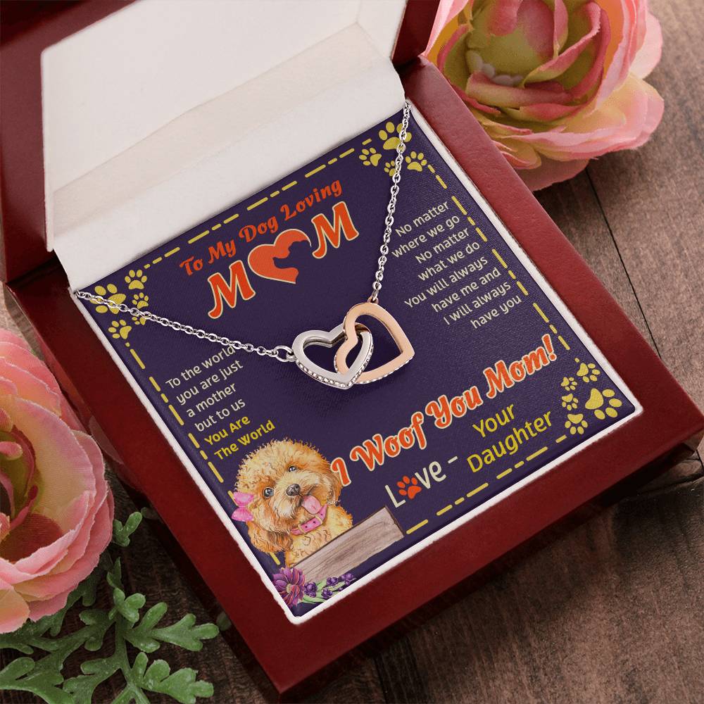 To My Mom - You Are The World - Necklace Interlocking Hearts Necklace