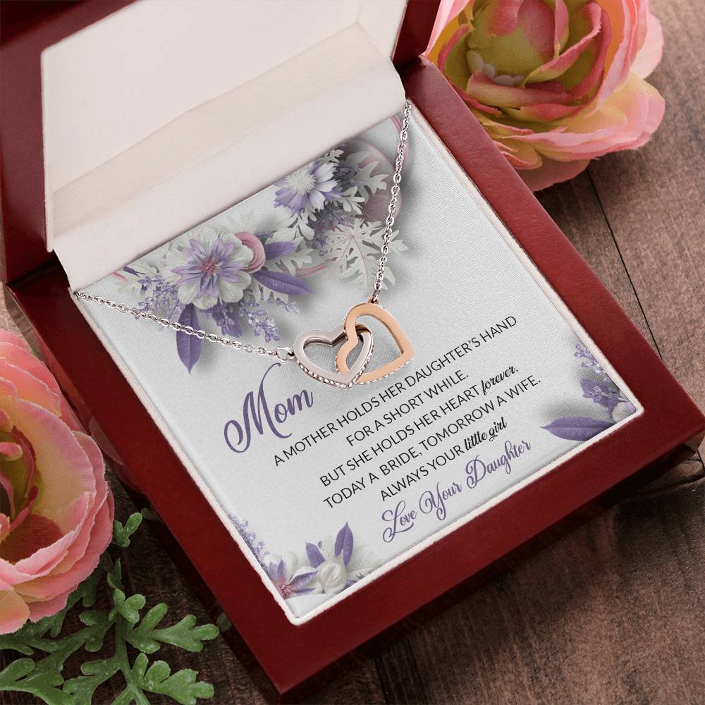 To Mom On My Wedding Day Gift Interlocking Hearts Necklace