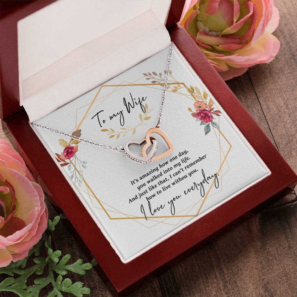 I Love You Everyday Interlocking Hearts Necklace