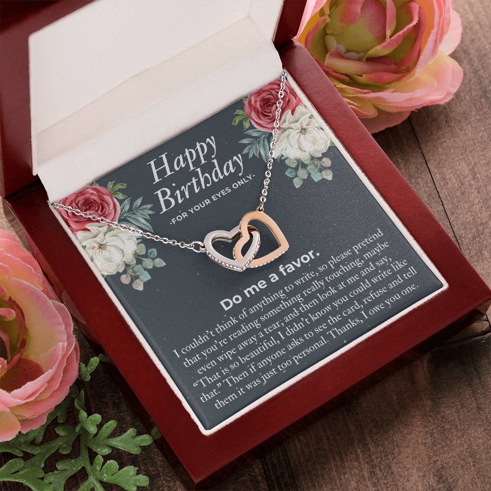 Perfect Birthday Gift For Her Unique Birthday Gift Birthday Necklace Gift Funny Birthday Gift For Her Grandma Mom Aunt Daughter Interlocking Hearts Necklace