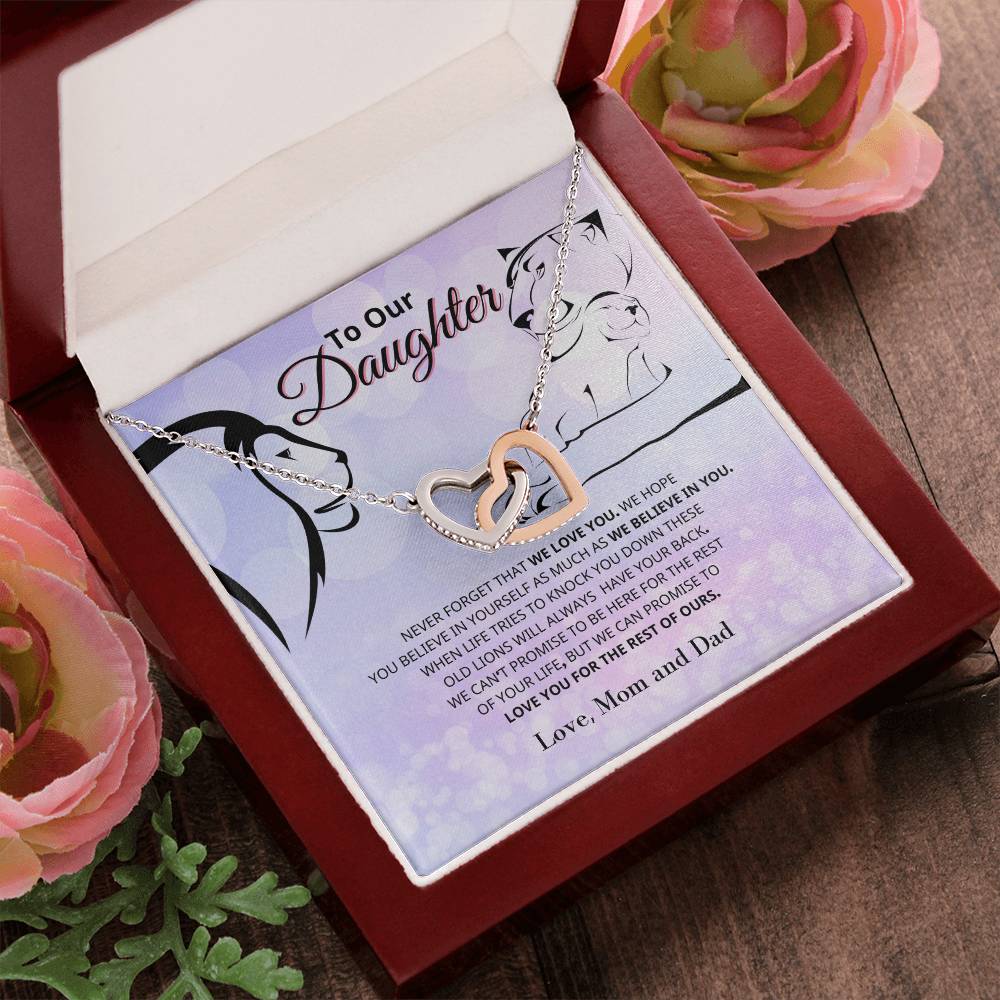 To Our Daughter - Never Ending Love - Necklace Interlocking Hearts Necklace