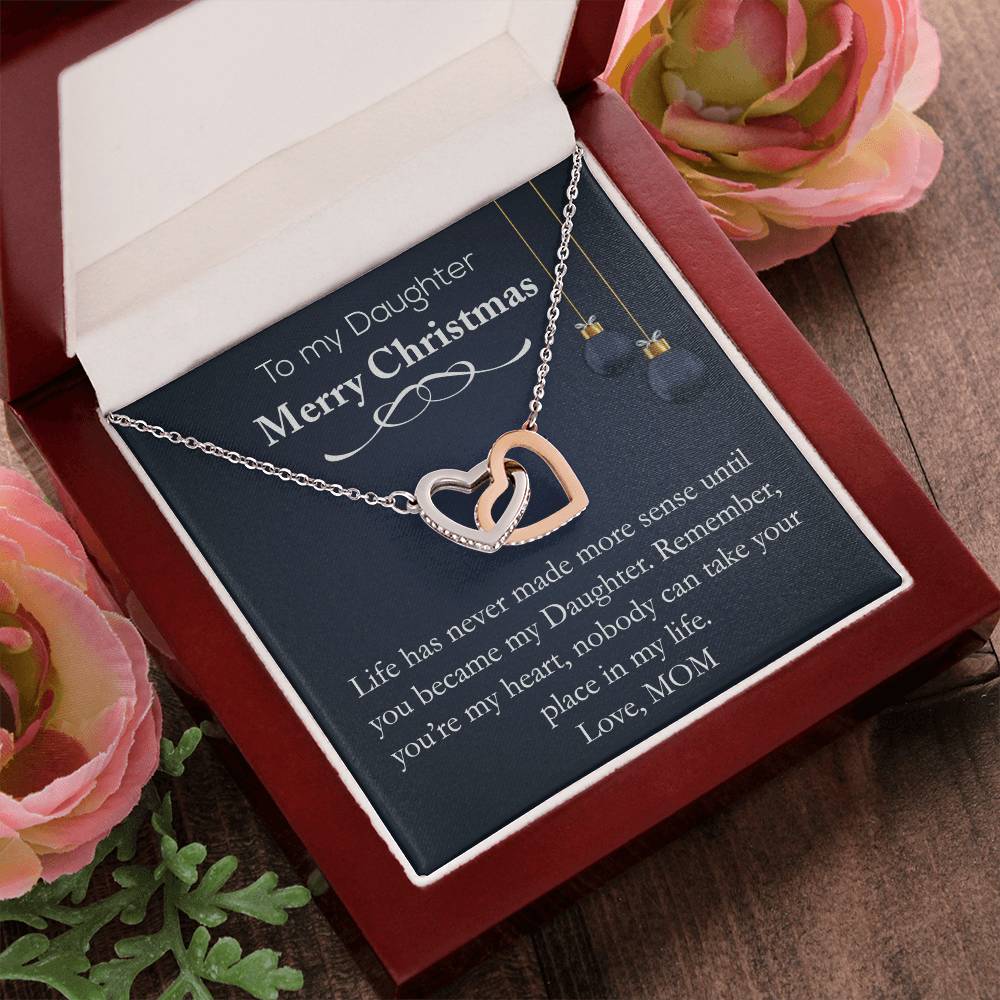 Christmas Gift For Daughters- Interlock Heart Necklace! Interlocking Hearts Necklace