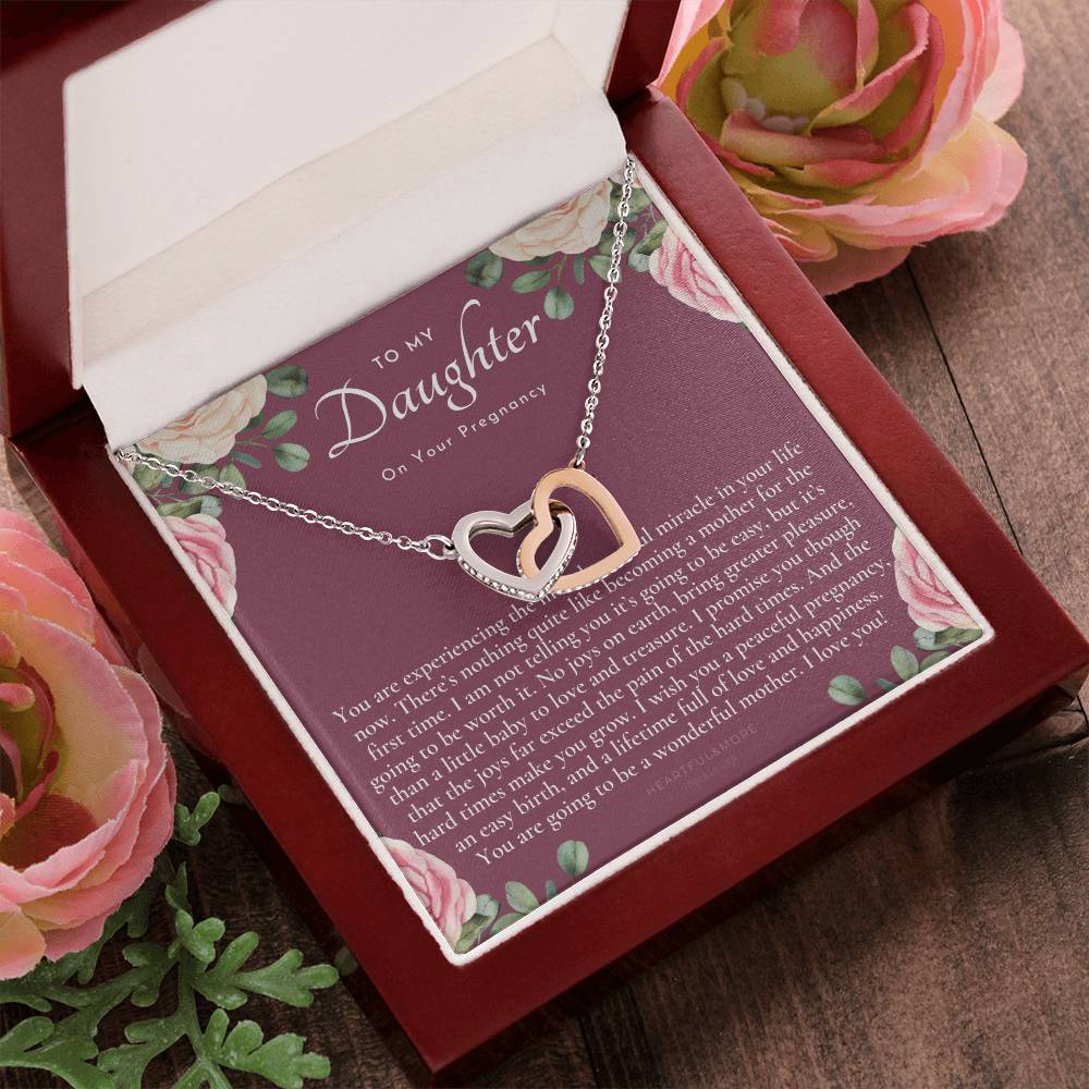 Pregnancy Gift For Daughter Baby Shower Gift Mom To Be Gift Expecting Mom Gift Pregnant Daughter Gift From Mom Interlocking Hearts Necklace