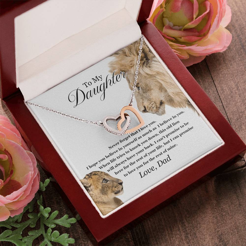 To My Daughter - Interlocking Love Necklace - Tmdt04 Interlocking Hearts Necklace