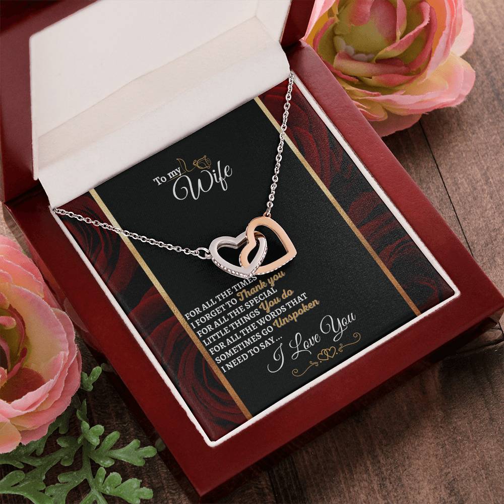 I Need To Say Interlocking Hearts Necklace Roses Edition