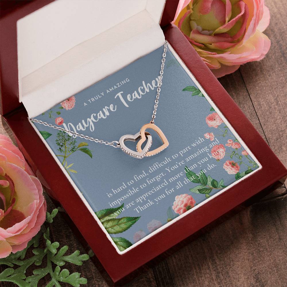 Daycare Teacher Gift For Daycare Provider Gifts Daycare Thank You Gifts Preschool Teacher Gift Thank You Gift Daycare Interlocking Hearts Necklace