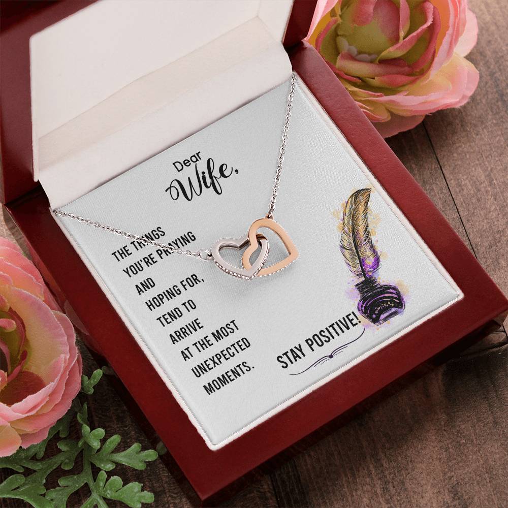 Dear Wife - The Things You'Re Praying And Hoping For - Interlocking Heart Necklace Interlocking Hearts Necklace
